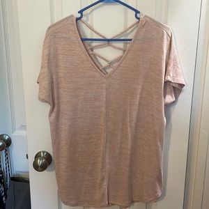 Pink shirt A.N.A. Open back with cris cross